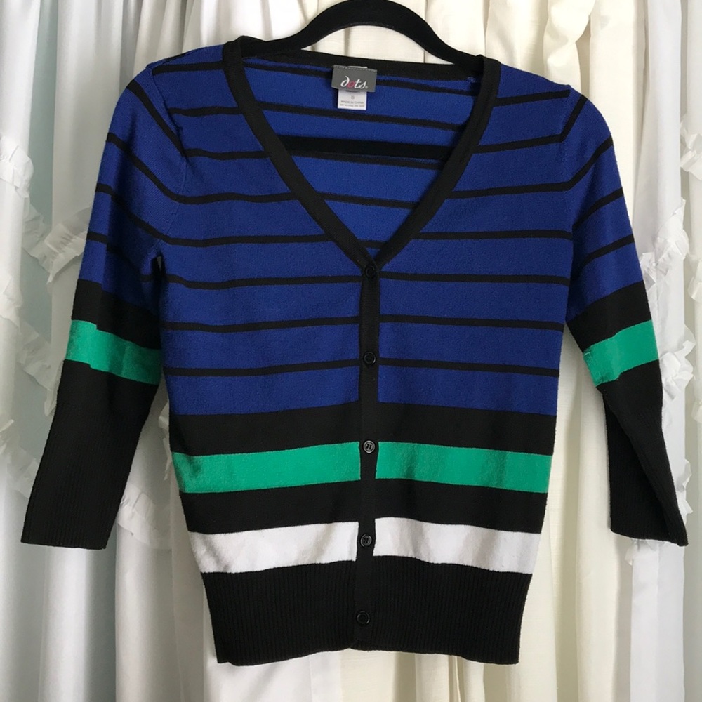 Striped Blue & Green Cardigan